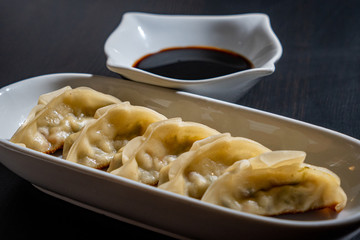 Mandu with soy sauce