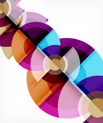 Obraz premium Abstract background, circle and triangle design round shapes overlapping. Geometric trendy template. Vector Illustration For Wallpaper, Banner, Background, Card, Book Illustration, landing page