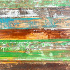 Old vintage wooden background with multi colors. Abstract grunge old color wood texture background.