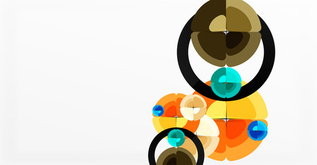 Abstract background, trendy color circles geometrical composition. Vector Illustration For Wallpaper, Banner, Background, Card, Book Illustration, landing page