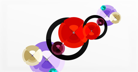 Abstract background, trendy color circles geometrical composition. Vector Illustration For Wallpaper, Banner, Background, Card, Book Illustration, landing page