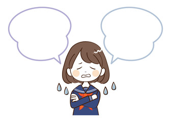 女性、学生、困惑