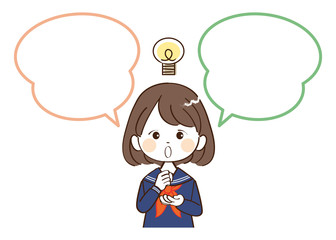 女性、学生、閃き