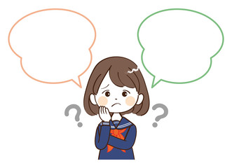 女性、学生、疑問