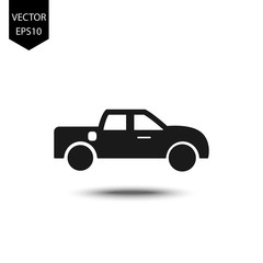 solid icon for pickup truck,transportation,vector illustration