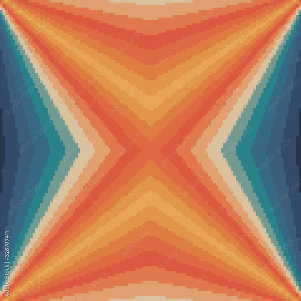 Poster vector pixel retro futuristic background. retro wallpapers. seamless vector pattern. pixel art backg