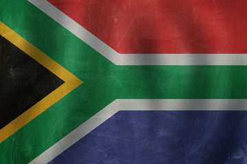Old South Africa concept with flag background