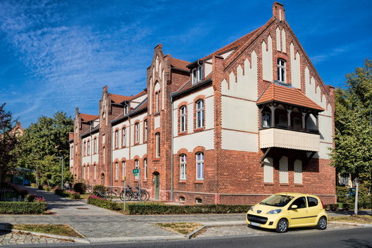 wildau, germany - backsteinhaus in der schwartzkopff-siedlung