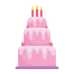 birthday cake with candles menu character cartoon food