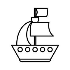 toy ship on white background, baby toys