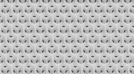 3D Vector white geometric background.