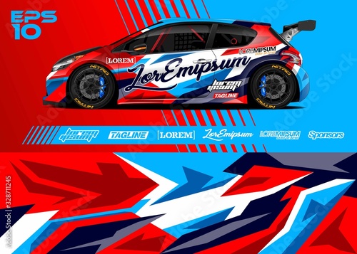 Race Car Graphic Livery Design Abstract Sport Racing Background For Wrap Race Car Rally Drift Car Cargo Van Pickup Truck And Adventure Vehicle Full Vector Eps 10 Canvas Print Zoulgraphic