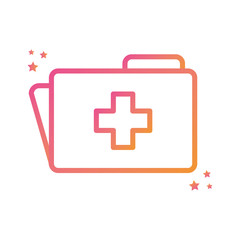 Obraz premium Isolated cross inside file gradient style icon vector design