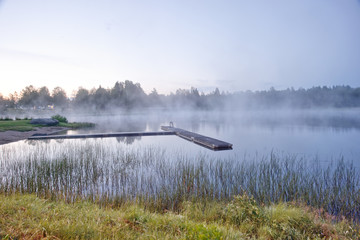 Cold morning in central Sweden in summer