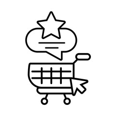 shopping cart with digital elements in white background