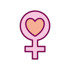 Isolated female gender line and fill style icon vector design