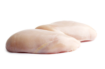 raw chicken fillet isolated on a white background