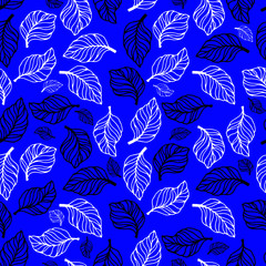 seamless pattern with stylized leaves, wallpaper ornament, wrapping paper
