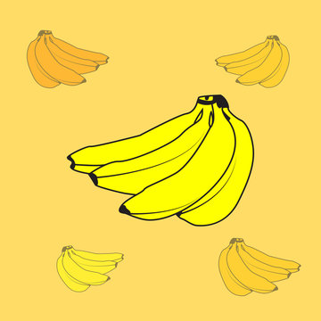 flat icons for banana,fruit,vector illustrations