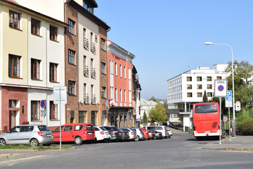 Obraz premium Cityscape near Plzeň Main Station, Czech Republic