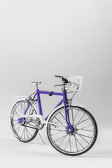 Blue bike on white background