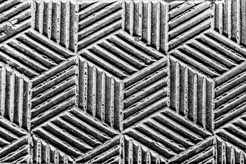 Looking down at a full frame repetitive line pattern