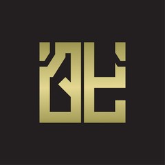 QY Logo with squere shape design template with gold colors