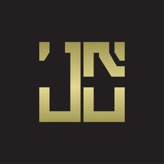 JO Logo with squere shape design template with gold colors