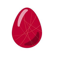 Beautiful bright red Easter egg. Suitable for cards, invitations, congratulations, holiday design, packaging, children's books, banners, signage. Vector sketch.