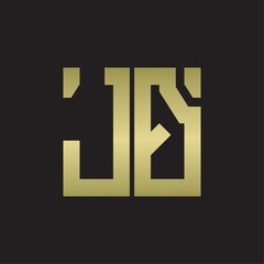 JQ Logo with squere shape design template with gold colors