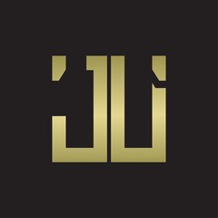 JU Logo with squere shape design template with gold colors