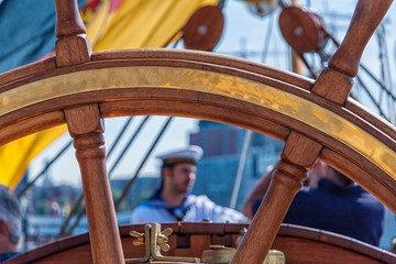 Steuerrad eines Segelschiffes