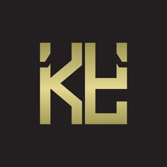 KY Logo with squere shape design template with gold colors