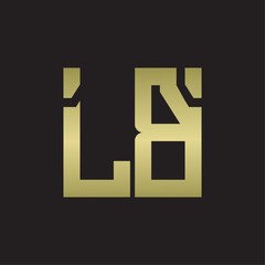 Obraz premium LB Logo with squere shape design template with gold colors