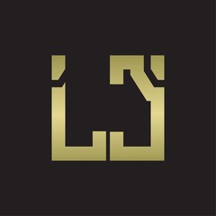 LC Logo with squere shape design template with gold colors