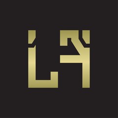 LF Logo with squere shape design template with gold colors