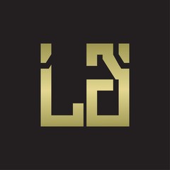 Obraz premium LG Logo with squere shape design template with gold colors