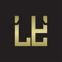 LY Logo with squere shape design template with gold colors
