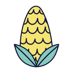 corn grain fresh food cartoon icon style design