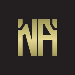NA Logo with squere shape design template with gold colors