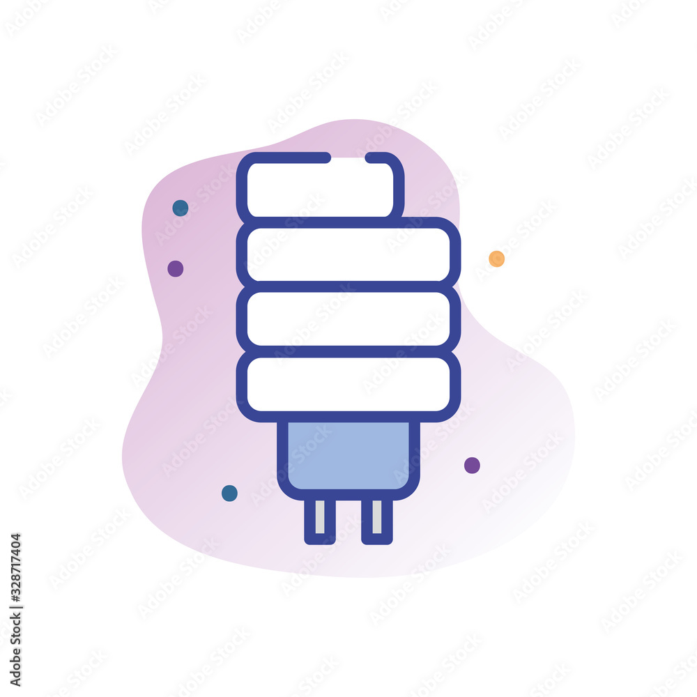 Poster isolated electric light bulb line fill block style icon vector design