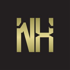 NX Logo with squere shape design template with gold colors