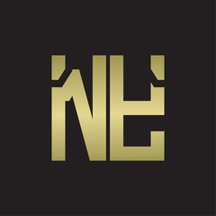 Obraz premium NY Logo with squere shape design template with gold colors