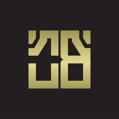 Obraz premium OB Logo with squere shape design template with gold colors