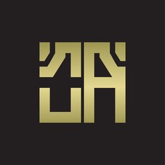 Obraz premium OA Logo with squere shape design template with gold colors