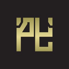 PY Logo with squere shape design template with gold colors