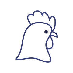 Cute chicken cartoon line style icon vector design