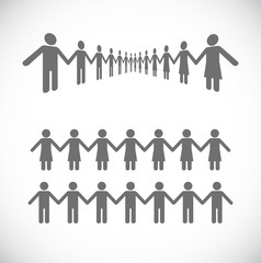 man woman keep hands icon