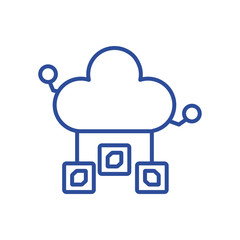 Isolated cloud computing line style icon vector design
