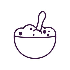 Mexican guacamole bowl line style icon vector design
